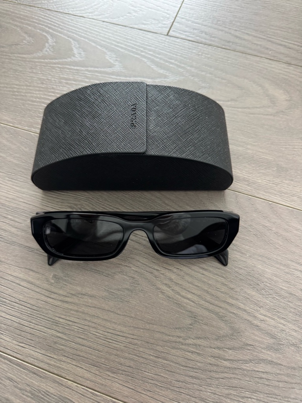 Prada Symbole Square Frame Acetate Sunglasses Black
